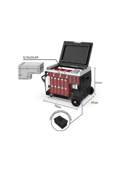 Iceco K65s 12/24volt 65 Litre Akülü/kablolu/ Kompresörlü Tekerlekli Outdoor Oto Buzdolabı/dondurucu Akü Dahil Değildir Fr K65s