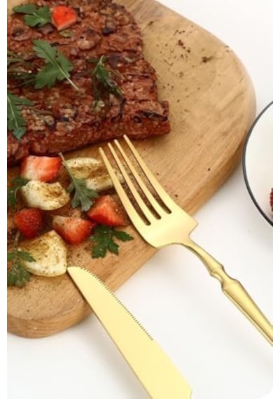 Çelik 24 Parça 6 Kişilik Gold Yemek Kaşık Çatal Bıçak Set Cin738sr 6999