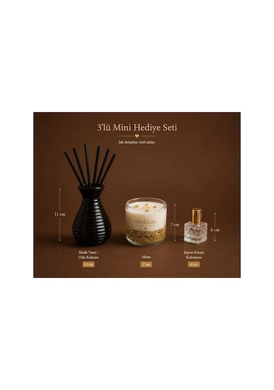 Doğum Günü, Özel Gün, Yeni Ev Hediyesi Siyah Vazo Ve Japon Kirazı Kolonyası Mini Set