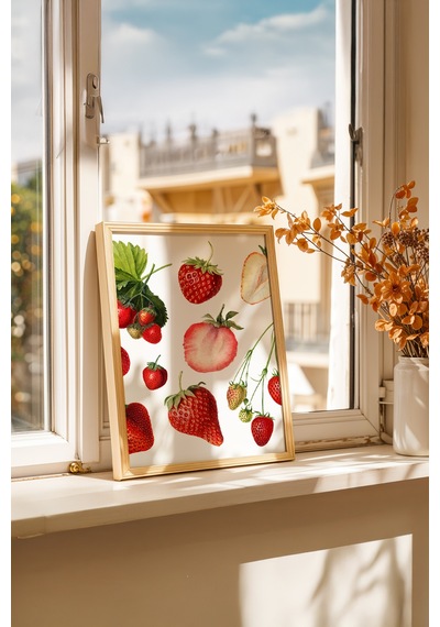 Organik Mutfak Akışı Ahşap Çerçeveli Poster Tablo 171