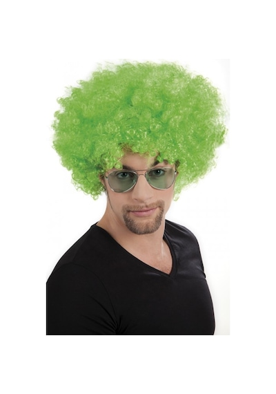 Yeşil Renk Kıvırcık Afro Bonus Peruk 5673 "