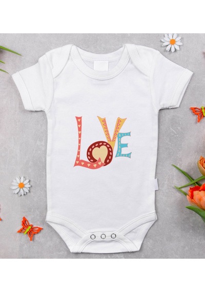 Bk Gift Bk Kids Love Tasarımlı Bebek Body Zıbın - Model 1 9-12 Ay Sarı