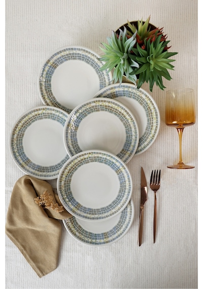 Keramika Professional Mosaica Pergamon Pasta Tabağı 20 Cm 6 Adet 22825 Gri