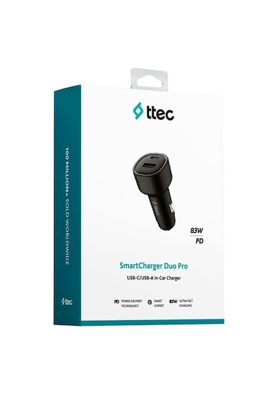 Ttec 2ckp04s Smartcharger Duo Pd 83w Araç Hızlı Şarj Aleti Usb-c+
