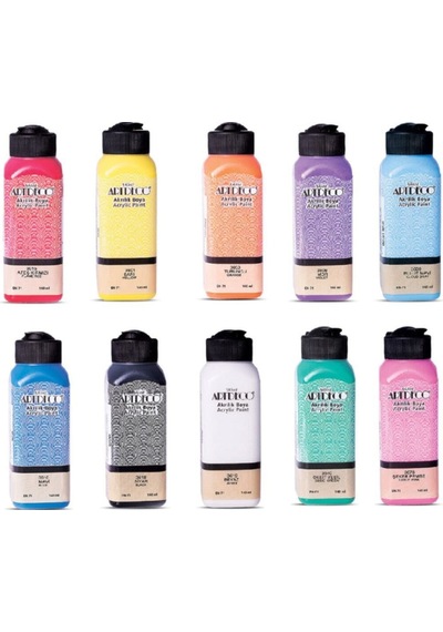 140 Ml Akrilik Boya Seti 10 Lu Paket Beyaz