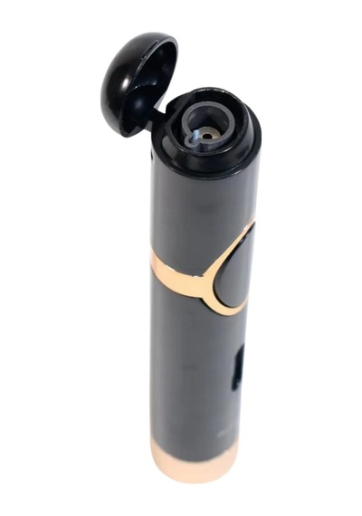 Parmida Tek Torch Pürmüz Siyah Gold Delici Sehpahlı Metal Puro Çakmağı Tr10037