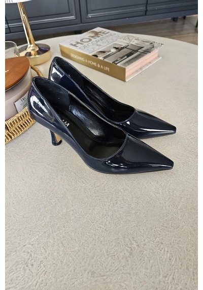 10 1401 Topukla Kadın Kadeh Topuklu Stiletto Lacivert