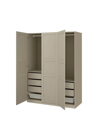 Ikea Gri Geniş Kapaklı Gardırop 150x60x201 Cm