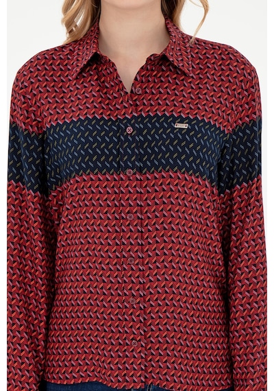 U.s. Polo Assn. Kadın Bordo Gömlek Desenli 50291099-vr014 Bordo