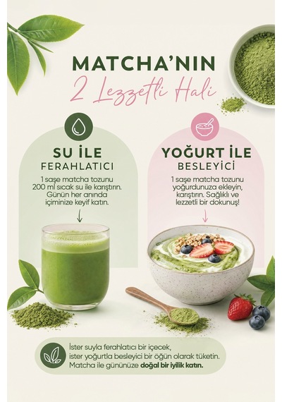 Matcha Çayı Çilek Aromalı 20 Saşe x 8 G