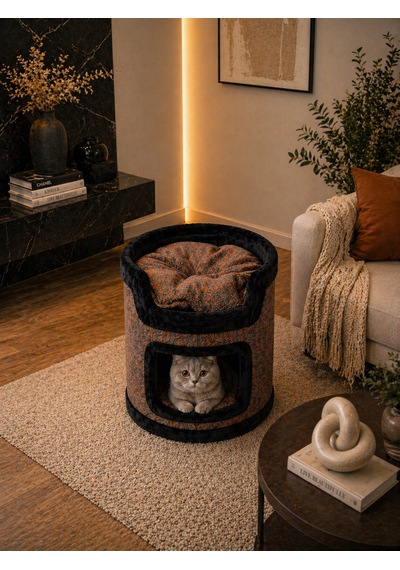 Miyusa 2 Katlı Kedi Evi Modern, Konforlu Ve Şık Kedi Yuvası