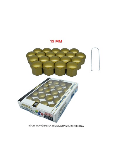 Bijon Kapağı Düz 19 Mm Altın 20 Li Set