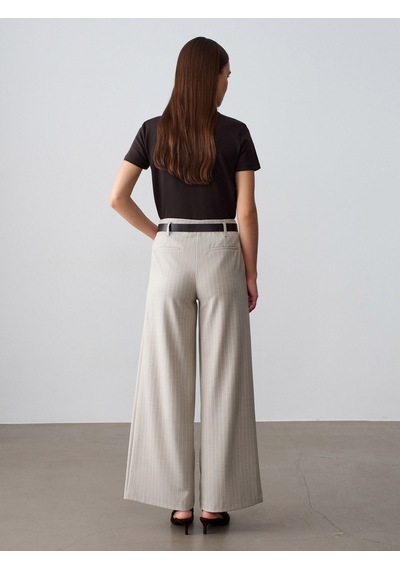 Dilvin 72682 Kemerli Pileli Pantolon-taş