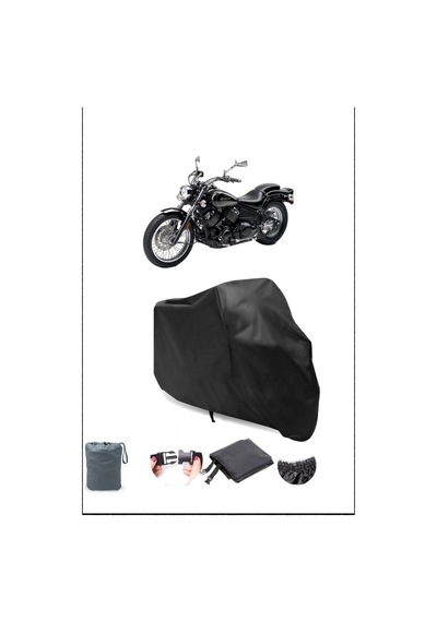 Siyah Yamaha Xvs 650 Drag Star Su Geçirmez Dayanıklı Motosiklet Örtüsü