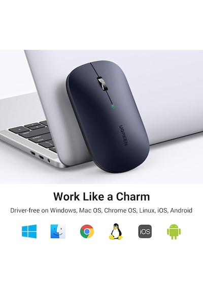 Kablosuz Fare, 2,4 Ghz Usb Bağlantısı, Maks. 4000 Dpi, 18 Ay Pil Ömrü. Pc, Mac, Dizüstü Bilgisayar, Windows 11, 10, 8.1, 7, Macos, Linux Ile Uyumlu Siyah
