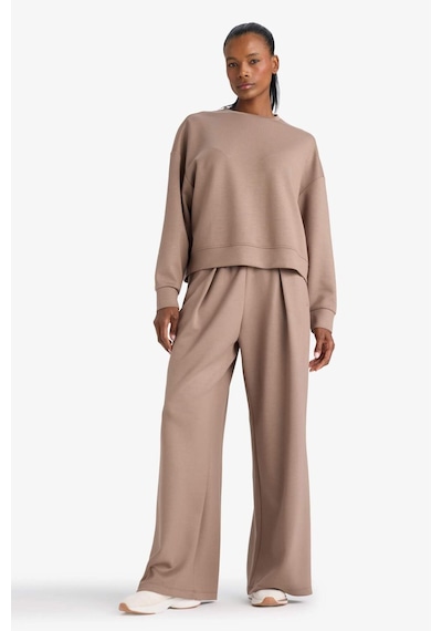 Defacto Defactofit Oversize Geniş Kalıp Bisiklet Yaka Modal Sporcu Sweatshirt E8954ax25aubn576 Kahve