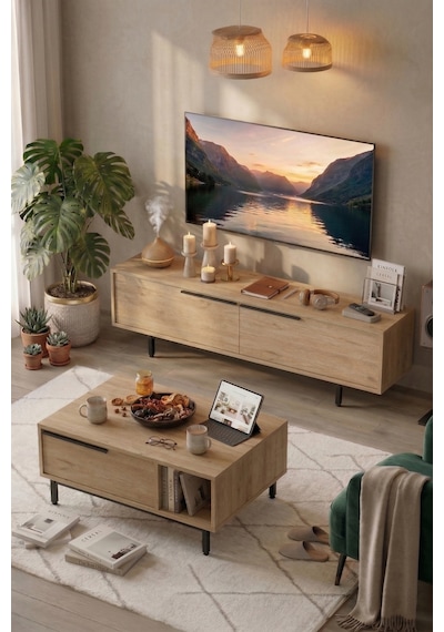 Tv Ünitesi Orta Sehpa 2'li Set Sepet On19-s
