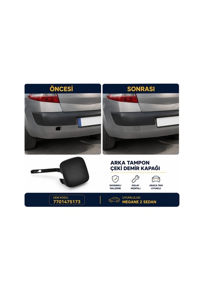 Renault Megane 2 Sedan Arka Tampon Çeki Demir Kapağı Oem 7701475173