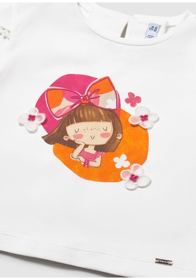 Mayoral Kız Bebek Baskılı Tshirt Beyaz