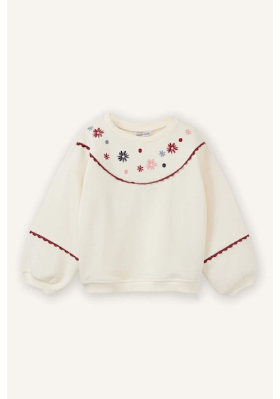 Defacto Oversize Sweatshirt Kız Bebek G8156a526sper99 Ekru-er99