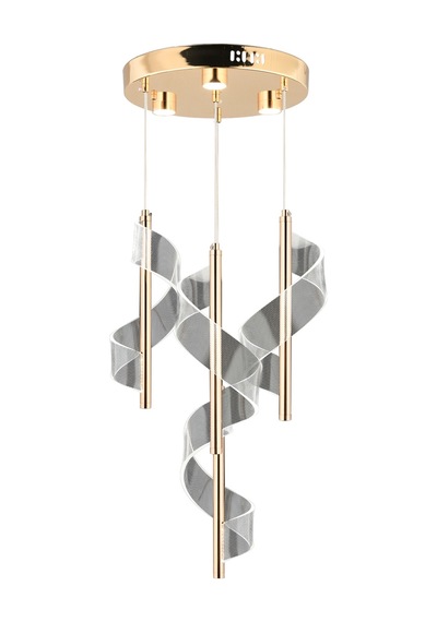 Jadon 4'lü Yuvarlak 3 Renkli 35 Watt Gold Kristal Ledli Modern Oturma Odası Salon Sarkıt Avize Diğer