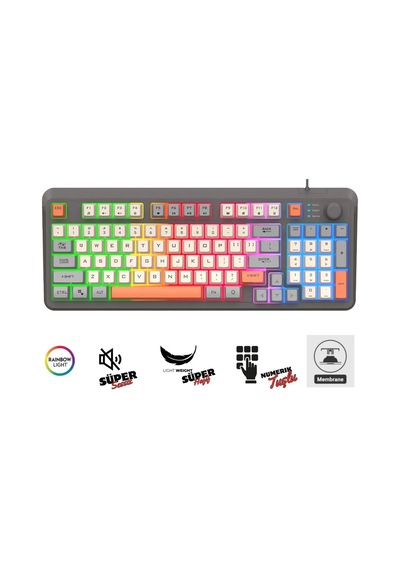 Miaxtreme K82 Numerik Tuş Süper Hafif Süper Sessiz Gaming & Office Göstergeli Ses Ve Rgb Kontrol Oyuncu Klavye