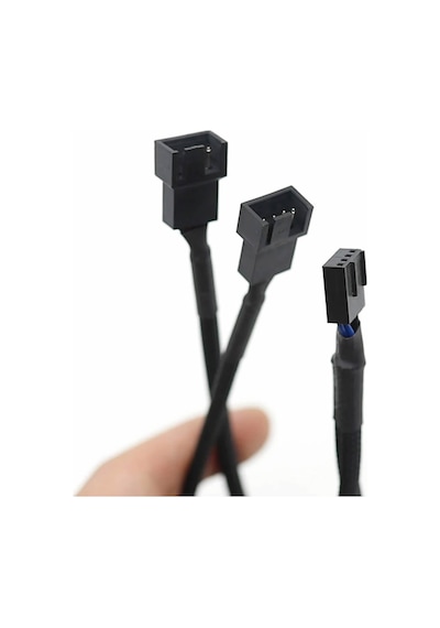 1 To 2 Çoğaltıcı 25cm Fan Uzatma Kablosu Y Tip 4 Pin 3 Pin Bilgisayar Kasa Anakart Ekran Kartı Soğut
