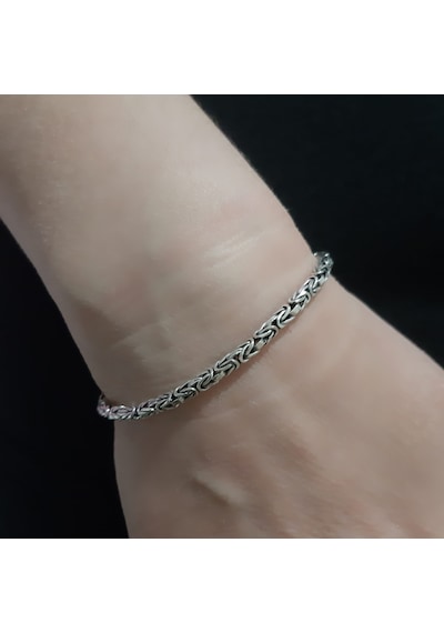 925 Ayar Gümüş Kare Kral Bileklik 2.6  Mm