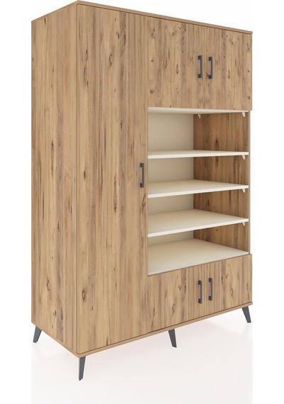 Kronos Dolap 10 Raflı 5 Kapaklı 132x59x195 Çam-çam/aytaşı Çam