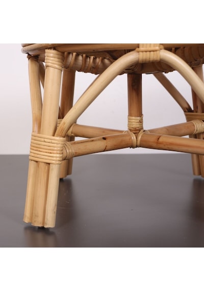 Yumru Doğal Kubu Rattan 40x30 Sehpa & Tabure Bej