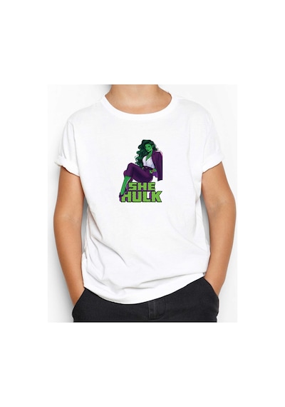 Zepplin Giyim She Hulk Digital Beyaz Çocuk Tişört Beyaz