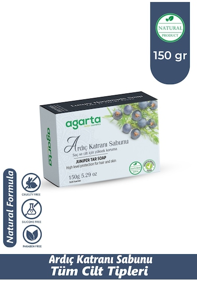 Agarta El Yapımı Doğal Sabun 150gr Ardıç Katranı 6 Lı Set