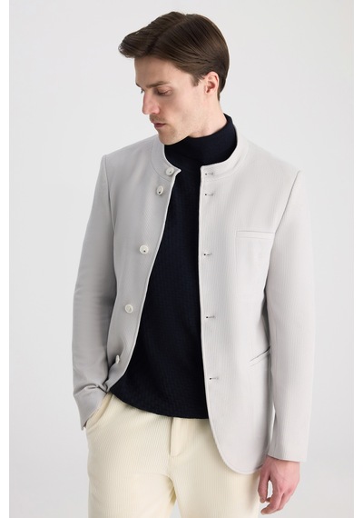 Twn Slim Fit Gri Armürlü Kumaş Ceket 5ec04ad01484m 301