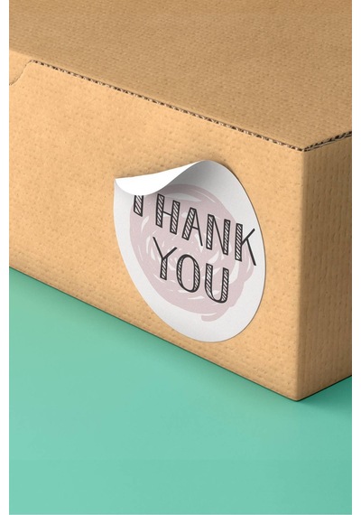 Thank You Renkli Yuvarlak Teşekkür Etiketi Sticker 3x3cm St2088 Çok Renkli