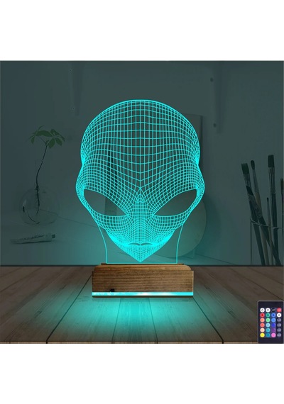 Luvivia Uzaylı Alien 3d Lamba - Masa Gece Lambası Şeffaf