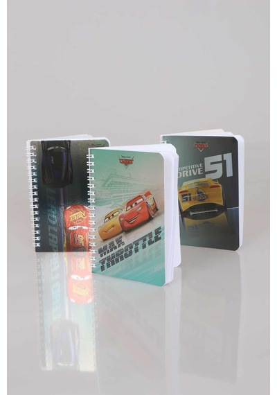 Lisanslı Cars Çizgili Not Defteri / Bloknot 80 Yaprak Altın