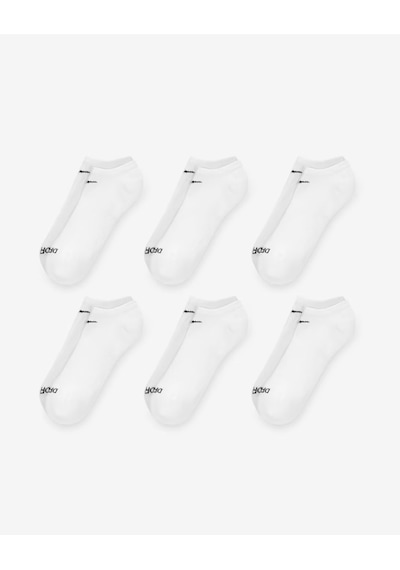Nike Sx6898-100 Everyday Plus Destekli No-show Antrenman Çorapları 6 Çift Beyaz