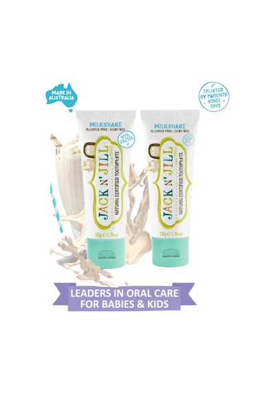 Jack N Jill Doğal Sertifikalı Diş Macunu - Milkshake Aromalı 2 Adet 2x50g