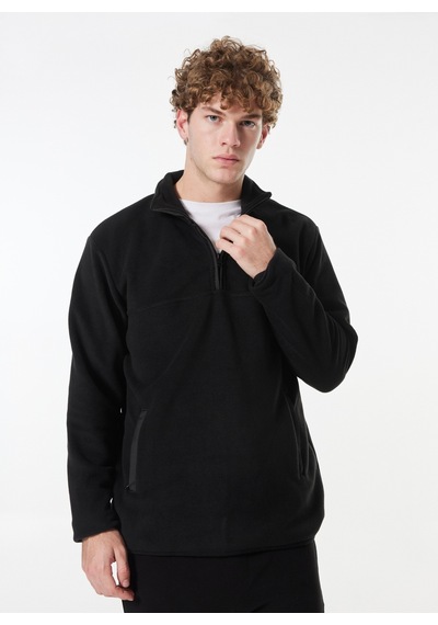 Jeep Siyah Erkek Dik Yaka Relaxed Polar Sweatshırt C4wm-swt4201