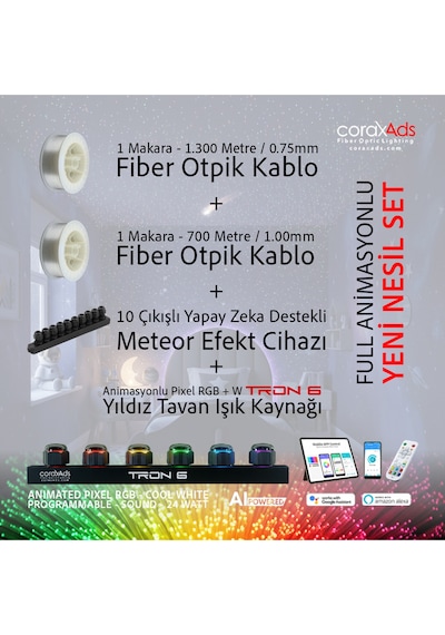 Havuz Aydınlatma Fiber Optik Yıldız, Havuz Ambiyans Aydınlatma Kiti- Kayan Yıldızlı Çok Renkli