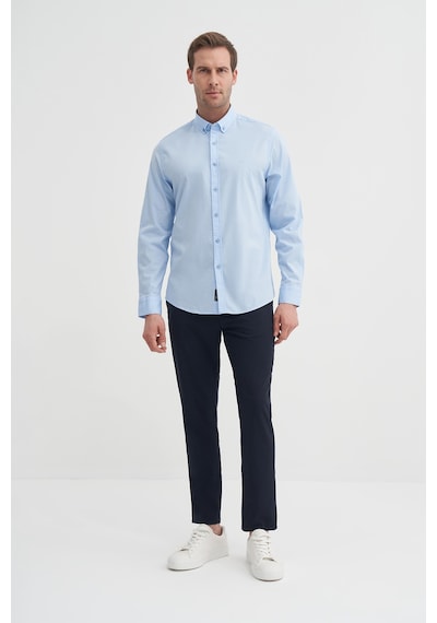 Cazador Slim Fit Dar Kesim Pamuklu Uzun Kol Gömlek Oxford