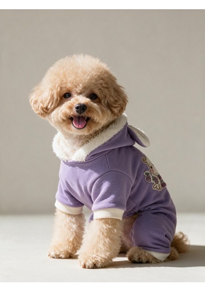 Bibelot Lavender Polar Köpek Tulumu Yumuşacık Ve Sıcacık Bunny Kulaklı Tulum