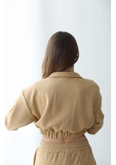 Nature The Brand Kahverengi Basic Sweatshirt Kadın - %100 Pamuklu Oversize Rahat Kalıp Sütlü Kahve
