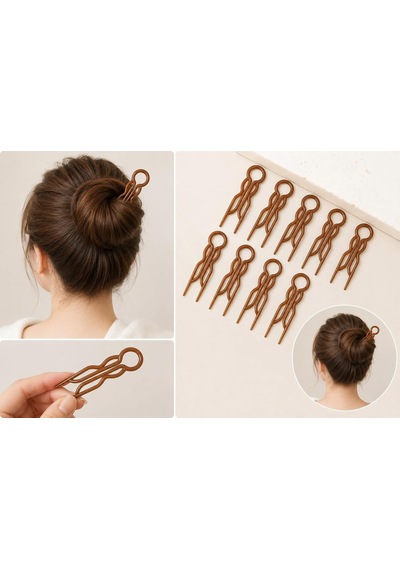 Xmlbayiciniz 10 Adet Kadın Hair Pin Saç Topuz Çubukları Kadın Toka Çocuk Mandal Toka, Kız Çocuk Kahve Çok Renkli