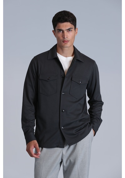 Lufian Cameron Erkek Basic Gömlek Slim Fit Haki Haki 112010655100630 Haki