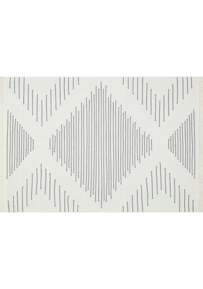 Grey Rengi Yıkanabilir Çift Taraflı Modern Desenli Dokuma Kilim