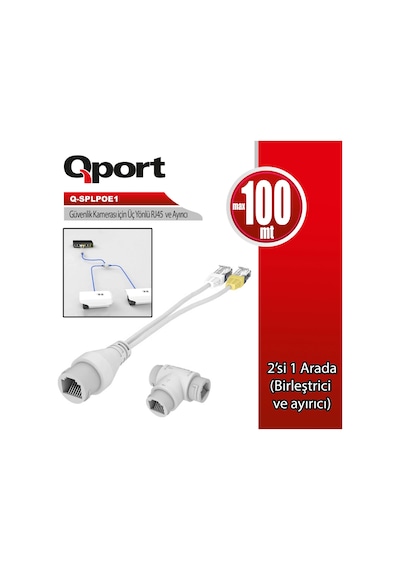 Qport Q-splpoe1 Poe Splıtter 2ın1 Ag Konnektoru +