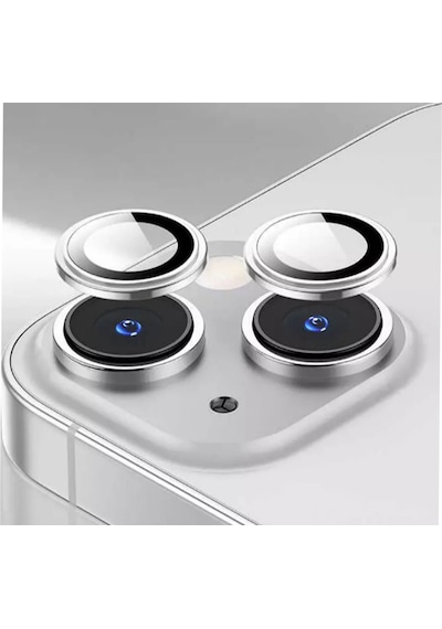 Apple Uyumlu iPhone 14 / 14 Plus Alüminyum Seri Kamera Lens Koruyucu Gri Gri