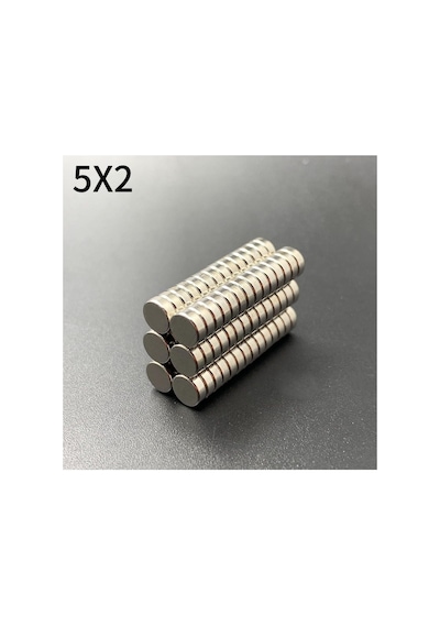 Dünya Magnet 20 Adet - Yuvarlak Neodyum Mıknatıs, 5x2 Mm, Güçlü Magnet, N35 Kalite