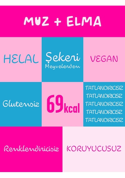 Muz + İncir Karma Meyve Barı 24 Adet Atıştırmalıklar Vegan, Glutensiz 20gr X 24 Adet